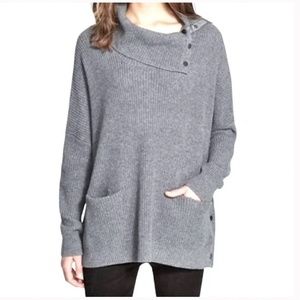 VINCE Oversized Turtleneck Wool/Yak Blend Sweater in Heather Gray NWOT/sz: XS